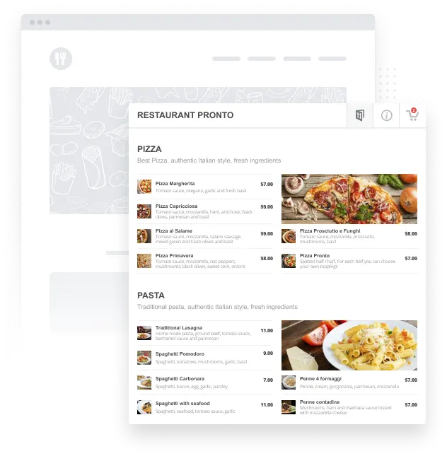 Visualisation de la commande en ligne click and dine