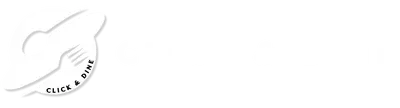 Logo click and dine fond transparent et blanc